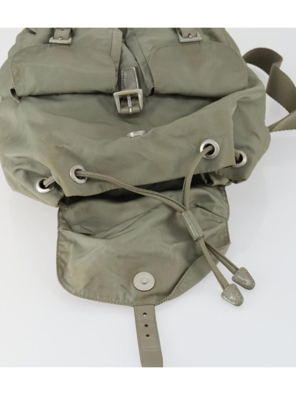 PRADA Backpack Nylon Beige Silver - Picture 9 of 16